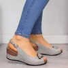 Sandalen vrouwen zomer zachte bodem hakken schoenen wig sandaal met platform zapatos mujer wiggen hakken 240419