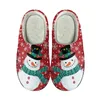 Pantofole fumetti pupazzo di neve fiocchi di neve con stampa anti-slittata scarpe accoglienti sfocate rosse da donna da interno flanella sandalias de mujer 2024