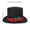 Beretti per bambini adulti Natale Black Top Hat Women Men Holiday Stage Performance Costume Festive Party COSPLAY PAPS PO