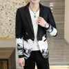 Jackets 2023 Boutique Fashion Printing Blazer Mens Slim Fit Suit Jack Men Men Wedding Nachtclub Stage feestjurk Men Kleding plus maat