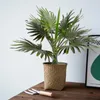 Decorative Flowers 40cm 8 Heads Artificial Tropical Banana Tree Fake Palm Potted Plastic Green Leaves For Home Garden Office Decoration