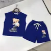 Varumärke Baby Tracksuits Summer Boys Set Kids Designer Kläder Storlek 90-150 cm Skateboarding ärmlös Vest and Shorts 24 Aprril