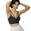 Yoga Outfit NCLAGEN Double Strap Bra With Chest Cushion Push-up Thin Shoulder Sports Women's V-neck Fitness Sexy Gym Running Top