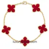 High End jewelry bracelets for vancleff womens Double sided Fourleaf clover Five flower Bracelet for Female White Fritillaria Carnelian Bracelet Original 1:1 logo