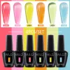 Gel Nailco 6PCS/LOT JELLY NUDE GELマニキュアキット長持ちするヌードナチュラルカラーピンク白い赤いラバーベースコートゼリーゲルワニス