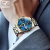 Wristwatches JSDUN 8957 Starry Sky Moon Phase Mechanical Watch For Men Roman Scale Auto Date Man Watches Waterproof Luminous Wrist