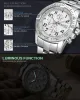 Megir en iyi marka erkek bilek saati erkek kronograf saatleri erkek kuvars saatler askeri spor paslanmaz çelik saat 2030