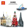 Blocks Wange City Architecture Building Blocks Statue of Liberty Roman Colosseum Eiffel Tower Model Bricks Toys for Children Gift