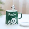 Mugs 460ml Panda Ceramic Mug With Lid Design Pattern Large Capacity Drinkware Coffee Tea Cups Novelty Gifts Milk Cup