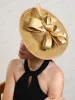 Gold Fascinator Hat Wedding Femmes Bandband Fancy Chic Derby Hat Chaps