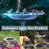 Trädgårdsdekorationer Solar Fountain Bird Bath Pond Patio Powered Decoration Floating Waterfall Pump för dekor