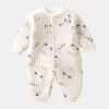 Één-stuks lente herfst herfst pasgeboren baby romper katoenen cartoon unisex babymeisje kleren jumpsuit oneck babyjongen kleren 3 tot 24m