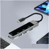 USB Hubs Computer Hub Adaptateur de dongle portable 4 ports Extension C Acositez les accessoires de livraison de la station d'accueil.