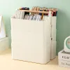 Bins Students Children Marker Pen Holder with Wooden Handle Large Capacity Stationery Notebooks Storage Box Office Desktop Organizer