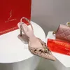 Rene Caovilla Dress Shoes New Launch Luxury Designer Shoes女性ファッションウェディングウェアラインストーン装飾サンダル先のつま先セクシーなレースメッシュハイヒール