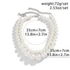 Ingesight.z élégant 2pcseset imitation perle perle coude collaces collier pour femmes mariage bijoux de fête de mariée 240408