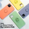 Casos de telefone celular capa de silicone líquido macio de luxo para iPhone 14 13 12 mini 11 Pro Xs x max 7 8 6s mais xr se suporte para suporte de anel de mão tampa de cinta d240424