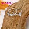 Clusterringe Top -Qualität -Ring -Sets für Frauen 925 Sterling Silber Nadel Wassertropfen CZ mit 3 runden weißen Süßwasserperlen Big Sale Big Sale