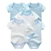 One-Pieces Kiddiezoom 5 PCS/lot Fashion Newborn 100%Cotton Baby Boy Girl Bodysuit Short Sleeve Soft Infant Onesies Baby Shower Gifts