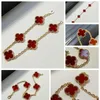 Famous designers design gorgeous bracelets for womenValentines Luxury 18k Clover Primordial Year Flower Bracelet Lucky Grasswith common vnain