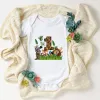 One-Pieces Happy 1st Birthday Baby Boy Girl Bodysuits Cute Animal Print Newborn Clothes Toddler Playsuit Cartoon Fashion Ropa Bebe Dropship