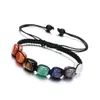 Top Plaza 7 Chakra Traitement Bracelet Crystal Yoga Stone Perles réglables Méditation Anxiété de relaxation Bracele 250418