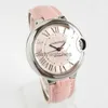 Ratt som arbetar automatiska klockor Carter 33mm Blue Balloon Series Pink Automatic Mechanical Watch W S B 0 3 1