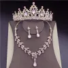 Necklaces Crystal Bridal Jewelry Sets for Women Fashion Tiaras Earrings Necklaces Set for Bride Crown Necklace Wedding Jewellry Set
