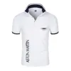 Summer Slim Sports Polo Shirt för herrtrenden Kort ärm i koreansk street -stil 240424