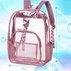 Rugzak Clear Heavy Duty Zie via transparante Bookbag - Pink