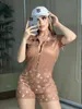 Women's Swimwear designer Q6185 Summer New Fashion Trendy Printed Casual jumpsuit 2-color G9OP