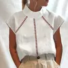 Bloses de mujeres Mujeres Summer 2024 Moda Cotton Lino Blusas Ligero Ligero Camisa Blanca Copil