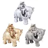 Dekorativa figurer Mor och barn av elefantskulpturstaty för hemmakontordekor delikat