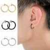 Örhängen 1Pair Fashion Round Circle Spring Ear Clip Non Piercing örhängen falska örhängen gåva för män kvinnor smycken