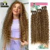 Weave Bol Curly Hair Bundles 20 24 28 cal długie syntetyczne włosy Włosy Fałszne włosy dla kobiet odpornych na fala wodną 9pcs Pełna głowa