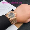 AP Diving poignet Regarder Royal Oak Series 15407or Rose Gold Hollow Double Pendule Watch Men's Fashion Business Causal Business Mécanique Sports