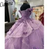 Blowly Princess Lilac Quinceanera Sukienki balowe 2023 Słodka 16 sukienki koraliki cekiny aplikacje Tassel