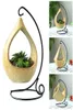 IJzerstand Hangende mand Microlandschaft Geometrische keramische Succulente planten Bloempot IJzeren Haak Bureau Bureau Pot5943741