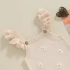 ワンピースmababy 024m新生児幼児幼児の女の女の子ロンパーフローラル刺繍ニットジャンプスーツのノースリーブオーバー