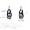 Örhängen Gem's Ballet 925 Sterling Silver Clip Earring Natural London Blue Topaz Gemstone örhängen för kvinnor Eleganta bröllopsmycken