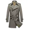 Solid Classic Mens Trench Coat Plus Size Windbreak High Quality Business Casual Wind Coat Mänkläder M-8XL A2F7987 240419