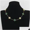 Collares colgantes 10 Collar de trébol de motivo Diseñador de joyas de lujo de diamante para mujeres Sier sier sier sier sier 4/cuatro hojas de moda