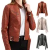 Women's Jackets Lady Jacket Zipper Decor Thin Pockets Stand Collar Cardigan Smooth Surface Windproof Spring Coat For Motorcycle Riding