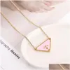 Pendant Necklaces Gold Sier Triangle Pendants Necklace Female Stainless Steel Couple Chain Jewelry On The Neck Gift For Girlfriend Dro Otdfx
