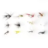 Accessoires 64pcs/Set Insekten Fliegen Fliegenfischköder Köder Hoch Kohlenstoffstahl Haken Fisch Tackle mit superschärften Kurbel Haken Perfect Decoy