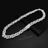 Collier Silver Sterling 20 "13 mm Iced Out VVS Moisanite Collier Collier Cubain Cubain Sterling 20" 13 mm