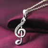 Pendant Necklaces Silver Color Crystal Elegant Musical Note Necklace For Women Luxury Fashion Wedding Accessories Jewelry Gifts