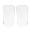 Portes de velas 2 PCS TODA CUBIERTA DE CUBIERTA DE ACEITE DEL PECLACIÓN DEL PEQUEER DEL ESCRITOR Decorativo Jarrón de cúpula de vidrio transparente