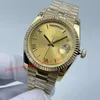 Män tittar på 36mm 18ct Yellow Gold 3235 Movement Automatic Women 128238 Armband Men's Sapphire Waterproof Diamond Watches Roman Dial