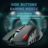 Camundongos AULA H512 RGB Mouse de jogos 12 Buttons Programação de 5000 dpi Optical Ajustável Mouse com fio USB com teclas de incêndio para laptop para PC